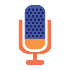 Vector image of a microphone icon with a white background