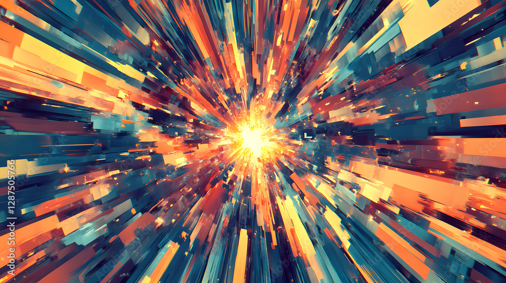 Poster abstract background featuring colorful lines and lights in a dynamic design