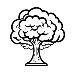 Black and White Tree Illustration: Nature-Inspired Sketch of Woodland Habitat