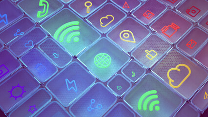 Neon Digital Space A Minimalist Tech Universe