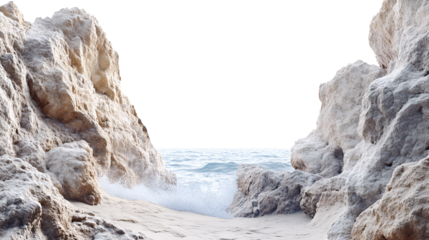 Ocean View Framed by Coastal Cliffs Under Clear Sky