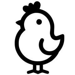 Silhouette of cute chick