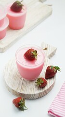 strawberry dessert isolated on white background
