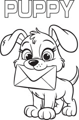 puppy coloring page eps vector  file 