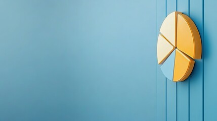 Colorful Pie Chart Display on Blue Background for Business Analysis