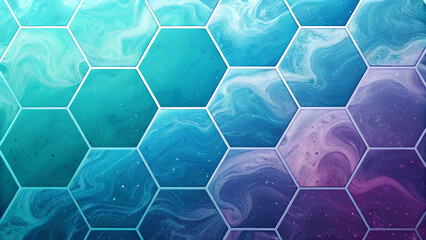Organic Hexagon Fluid Art abstract backgroun