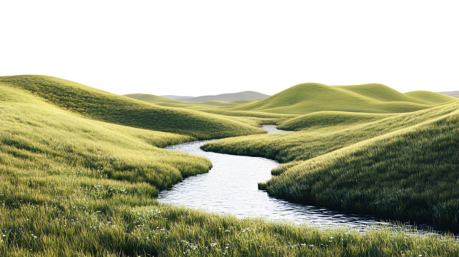 rice field and river