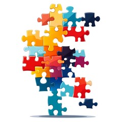 Naklejka premium Colorful Puzzle Pieces Abstract