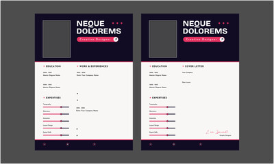 Resume CV. Professional modern and minimal resume CV, Clean and modern resume portfolio CV template