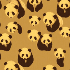 seamless pattern with panda and white