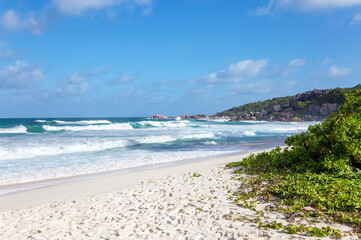 Grand Anse Beach, Island La Digue, Republic of Seychelles, Africa.