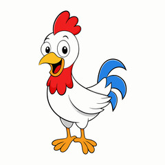 rooster isolated on white