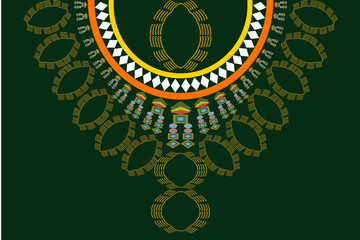 Ethnic collar pattern,necklace fine art design