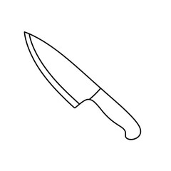 Knife Illustration: A simple line drawing of a chef's knife, showcasing the sharp blade and ergonomic handle.