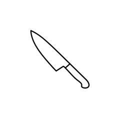 Knife Icon: A simple, elegant line drawing of a classic kitchen knife, perfect for culinary or design applications.