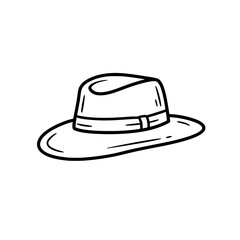 Elegant Fedora Line Art: A stylish fedora hat is depicted in simple yet elegant line art, evoking a sense of classic style and sophistication.