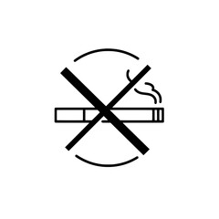 No Smoking Icon: A simple, clean icon indicates no smoking allowed, the universally understood symbol of a crossed-out cigarette.