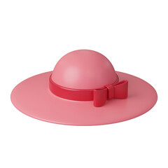Stylish Pink Hat with Feminine for International Women's Day,3D illustration. Feminism, independence, freedom, empowerment, activism for women rights.