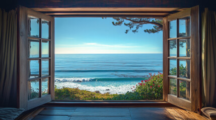 Ocean window hotel windows view beach scenery seaside tropical nature landscape scene wallpaper background