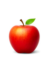 Organic Red Apple with Green Leaf - A Healthy Fresh Produce for Nutritional Snacking and Cooking Ingredients