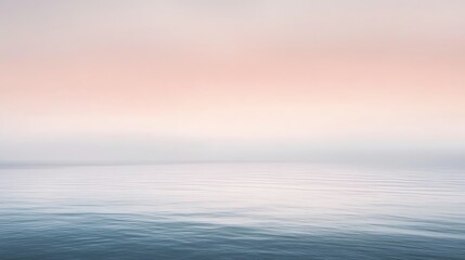 Obraz premium A serene seascape at dawn, featuring gentle waves and a soft gradient of pastel colors in the sky, creating a tranquil and peaceful atmosphere.
