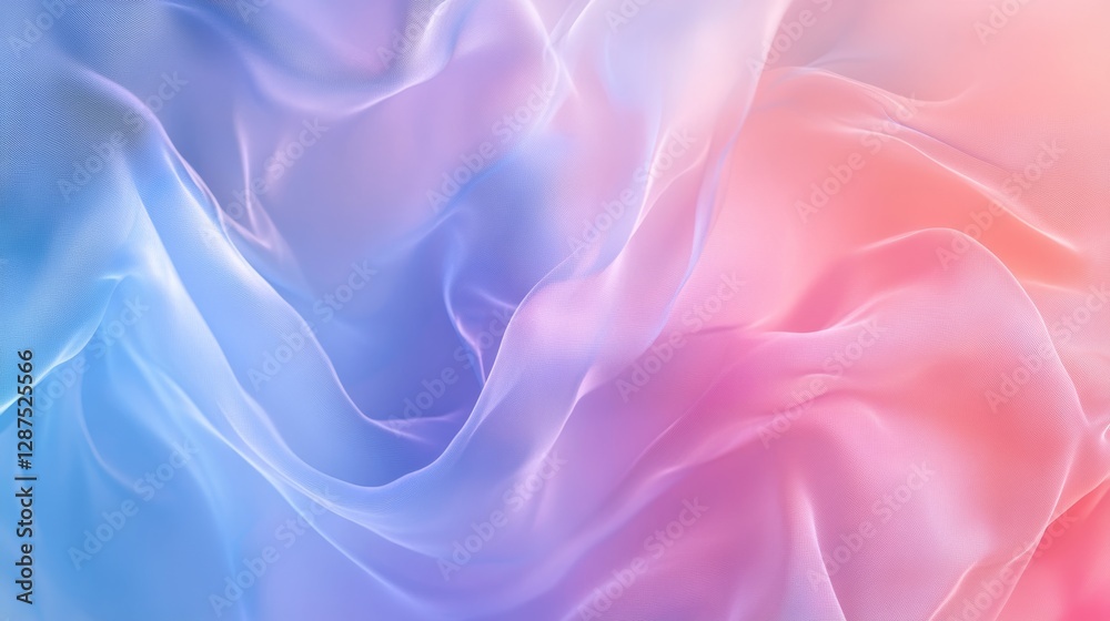 Aufkleber smooth flowing pastel fabric in shades of pink and blue, soft light and airy texture. elegant abstra