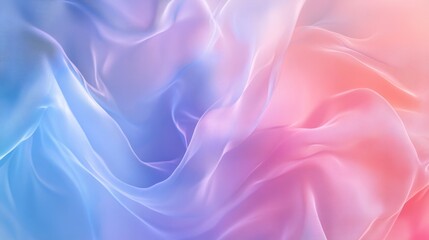 Fototapeta premium Smooth flowing pastel fabric in shades of pink and blue, soft light and airy texture. Elegant abstract background concept