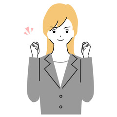 Illustration of a young businesswoman who is motivated by a gut-punch.