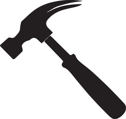 hammer tool house home repair construction silhouette icon. Flat and Isolated design. Vector illustration