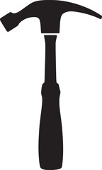 hammer tool house home repair construction silhouette icon. Flat and Isolated design. Vector illustration