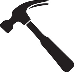 hammer tool house home repair construction silhouette icon. Flat and Isolated design. Vector illustration