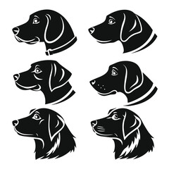 Cartoon Dog Face Vector Icons