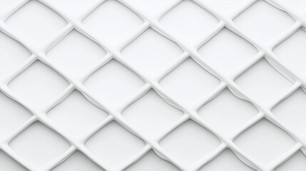 Fototapeta premium Geometric Pattern: A seamless, close-up view of a white, three-dimensional diamond pattern, demonstrating texture and form.