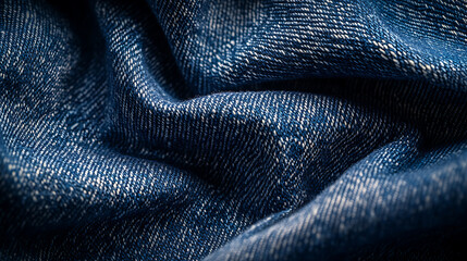 Textured Blue Denim Fabric Close Up