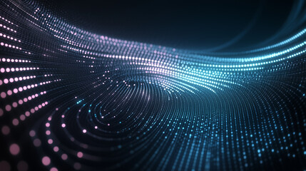 Abstract Digital Flow: A mesmerizing display of glowing digital data streams, intertwining and flowing in a dynamic and futuristic pattern, with an iridescent color palette.