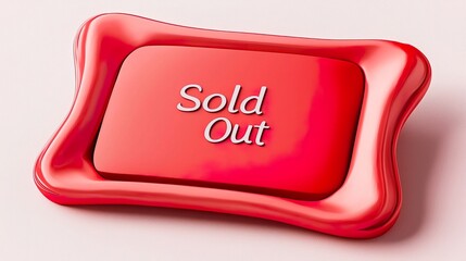 Creative Composition Featuring Red Rectangular Sold Out Button Design, Sold out red stamp creates concept.