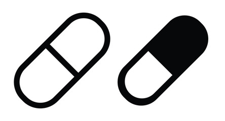 Medicine pills icon vector. Capsule icon set
