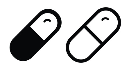Medicine pills icon vector. Capsule icon set
