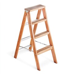 Wooden Step Ladder with Three Steps and Sturdy Design, Garage tools ideas.