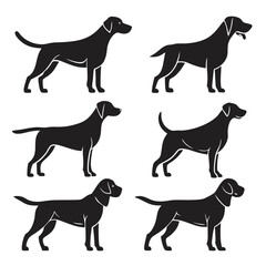 Cute Dog Silhouettes Set