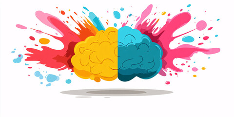 Colorful brain illustration representing creativity and innovation.