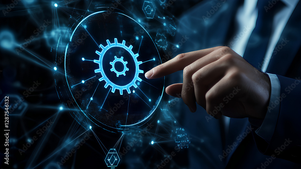 Poster automation of business or robotic process rpa technology. transfer of data between application. busi