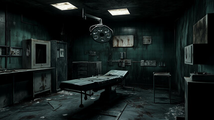 廃墟に有る朽ちたオペ室