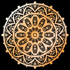 Islamic Golden Mandala background design on black 