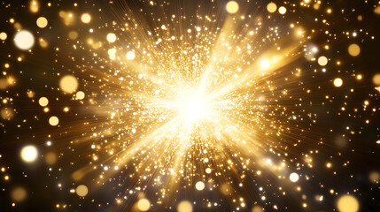 Bright explosion of light and sparks in a dark background creating a dramatic and energetic visual effect