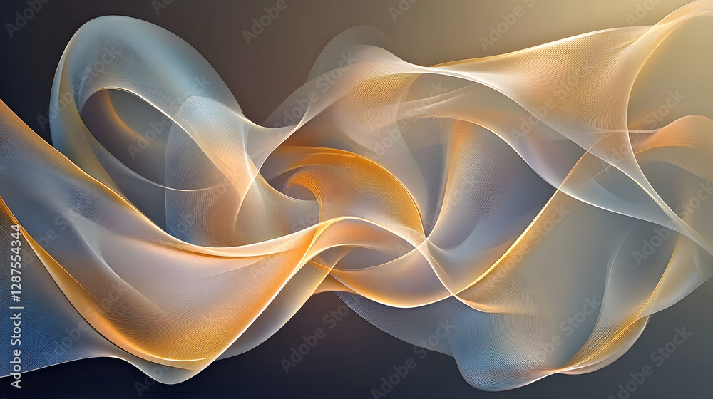 Fototapete Abstract background with flowing waves and color gradients in dynamic shapes and patterns