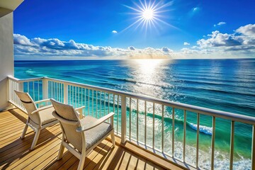 Obraz premium Breathtaking Ocean View from Private Balcony - Luxury Vacation Rental