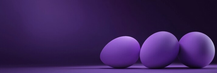 Easter Deep Purple 3d background minimalistic mockup with space for text
