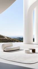 Obraz premium Modern Lounge Area, Ocean View