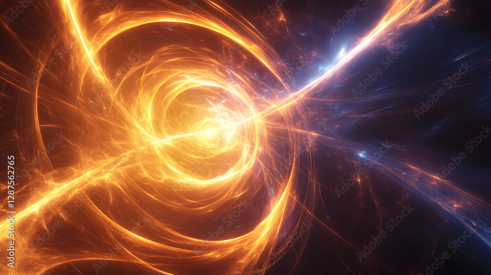 Poster computer generated image of a colorful spiral design with vivid patterns and dynamic shapes